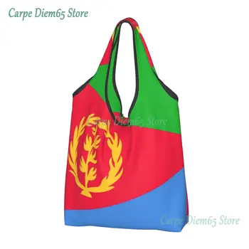 Сумка-тоут с кавайным принтом флага Эритреи, переносная сумка для покупок через плечо