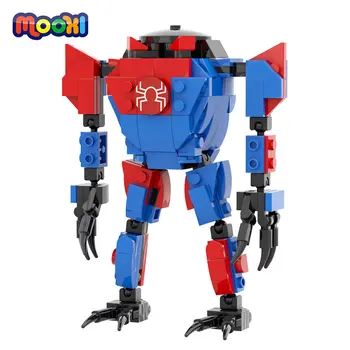 MOOXI Movie Spider Робот-робот с фигурками персонажей, Развивающая игрушка из кирпича для детей, Аксессуары для сборки строительных блоков MOC1313