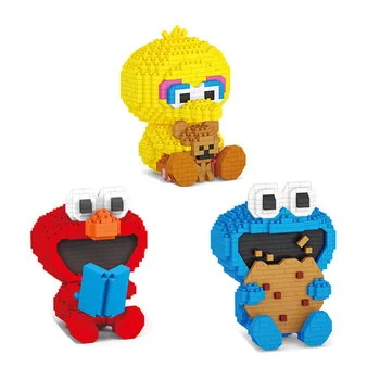 7147A Улица Сезам Мини-блок Cookie Monster Элмо Фигурка Большой Птицы Алмаз 3D Модель для детей Кирпичи Игрушки Подарок