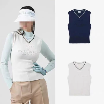 Женская одежда для гольфа Southcape, вязаный жилет для гольфа без рукавов, Лето-осень 2023, Новый женский свитер для гольфа