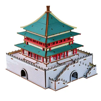 Набор для сборки деревянной модели Сианьской колокольни, китайская архитектура, 3D-пазл, поделки ручной работы для взрослых, подарок для домашнего декора
