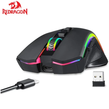 Redragon M602KS Беспроводная Игровая Мышь MMO С RGB Подсветкой, 7 Программируемых Кнопок, Мышь Для Записи Макросов Для Портативных ПК-Геймеров