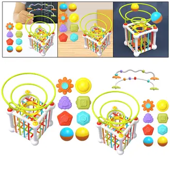 Текстурированные шарики, игры по сортировке, развивающие сенсорные кубики Монтессори, Игрушки-сортировщики для малышей, игрушки для сенсорного исследования
