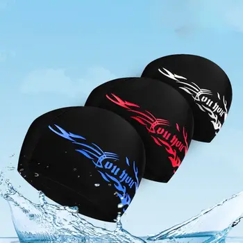 Мужская шапочка для плавания из нейлоновой ткани, защищающая уши, длинные волосы, спортивная шапочка для бассейна, шапочка для плавания для взрослых мужчин и женщин