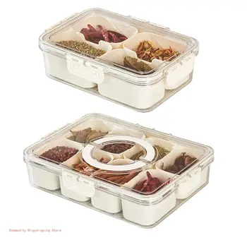 Пластиковые сервировочные тарелки Прозрачные Пластиковые ящики для хранения фруктов и овощей с 6/8 перегородками Сервировочный лоток прозрачный