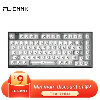 Комплект механической клавиатуры FL.ESPORTS Q75 с 82 клавишами с возможностью горячей замены, Драйвер конфигурации светового эффекта RGB, Однорежимная Проводная версия