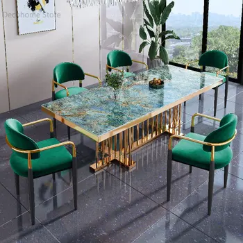 Скандинавская Роскошь, Высококачественные Обеденные столы из шифера, Дизайнерский обеденный стол для ресторана, Простые Офисные Столы для конференций, Мебель для дома