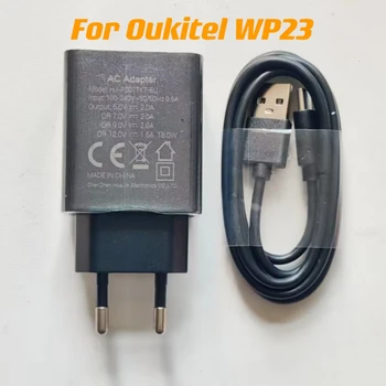 Оригинальный Новый Oukitel WP23 6,52-дюймовый Адаптер Переменного Тока Для Мобильного Телефона Дорожное Зарядное Устройство EU Plug Adapter + USB-Кабель Для Передачи Данных