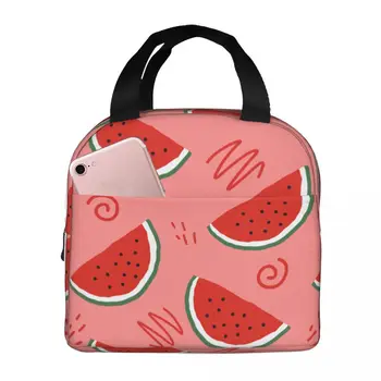 Переносная сумка для ланча с утолщенной изоляцией из алюминиевой фольги Watermelon 8,5x5x8 дюймов