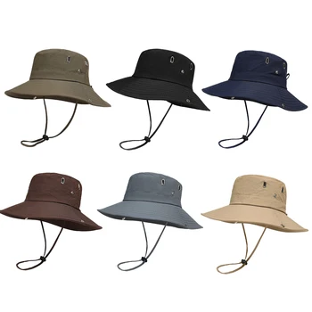 Солнцезащитные шляпы, дышащие защитные кепки для лица, водонепроницаемая солнцезащитная шляпа с широкими полями, портативная однотонная шляпа для работы на садовом газоне
