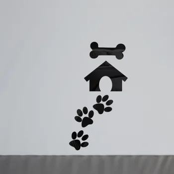 Зеркало для домашних животных, стереоакриловые наклейки на стену, креативное украшение стен детской комнаты, самоклеящееся съемное украшение комнаты