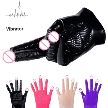 Секс-перчатки фаллоимитатор для мастурбации пальцами, эротический стимулятор влагалища с вибратором точки G, секс-игрушки для женщин, массажный продукт для взрослых