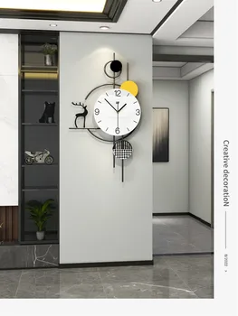 Настенные часы для декора гостиной Morden Design Домашние часы с оленем, декоративные бесшумные кухонные часы