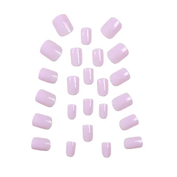 Однотонные фиолетовые накладные ногти, которые легко наносить и снимать для декора ногтей для женщин и девочек