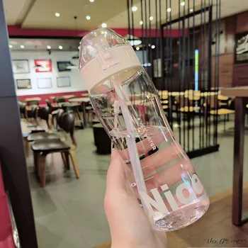 Портативная пластиковая бутылка для воды объемом 580 мл, Спортивный чайник большой емкости, Прозрачная чашка для холодной воды, Уличная посуда для питья, бутылка для питья