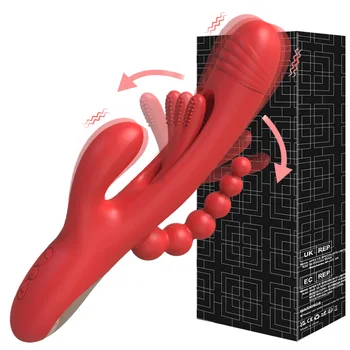 Мощный вибратор для поглаживания кролика для женщин, Стимулятор сосков, клитора, Вагинальная точка G, Вибрирующий Женский Мастурбатор, секс-игрушка для взрослых