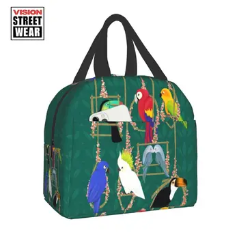 2023 Новая сумка для ланча Tropical Getaway Parrot Birds, портативный холодильник, Теплый изолированный ланч-бокс, Детская школьная сумка для хранения вещей для пикника