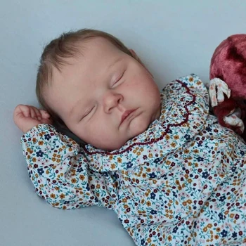 50-Сантиметровая кукла с мягким телом Reborn Sleeping Baby Peaches с 3D-кожей, многослойная роспись с закрученными волосами, сенсорная кукла