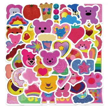 50 шт./упак. Розовая классная милая мультяшная наклейка для детей, материал для поделок, стационарный для скрапбукинга, принадлежности для украшения багажа Y2K