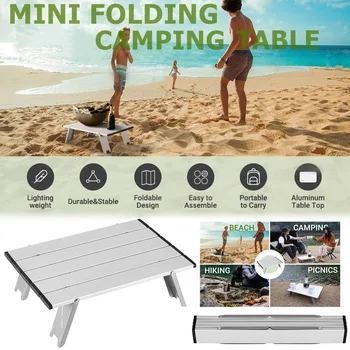 МИНИ Портативный складной стол для кемпинга, Алюминиевый складной стол для пикника на открытом воздухе, Сверхлегкий складной стол для пикника на пляже, барбекю, пеших прогулок