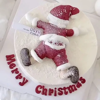 Cakesmile С Рождеством, Надпись на торте, Забавный Санта Клаус, Новогодняя вечеринка, Инструменты для украшения торта ручной работы Navidad