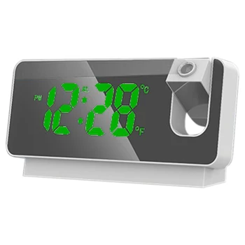 Светодиодный цифровой проекционный будильник, настольный электронный будильник с проектором времени, прикроватные часы для спальни B