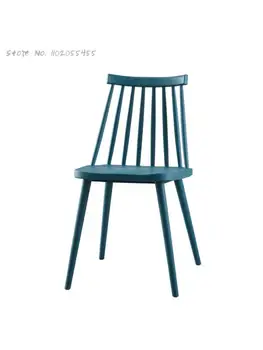 Скандинавский стул Простой пластиковый домашний обеденный стул Со спинкой стула Виндзорский стул для макияжа Чистый Красный Современный рабочий стул