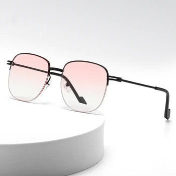 Новые солнцезащитные очки с металлическим градиентом в оправе, модные женские и мужские оттенки, Маленькие овальные очки, Летние солнцезащитные очки для путешествий