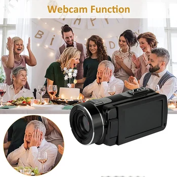 Портативный видеорегистратор 1080P, камера для видеоблога с автопортретом, Студенческая вечеринка, цифровая видеокамера высокой четкости с 3,0-дюймовым вращающимся экраном