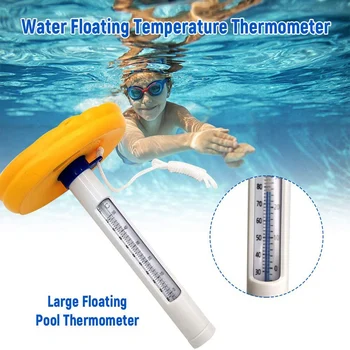 Термометр для бассейна, ℃ /℉ Точное измерение, Мультяшный стиль со шкалой, Плавающий Инструмент для воды, Аксессуары для летнего домашнего бассейна