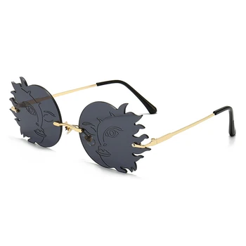 2023 Новые модные Солнцезащитные очки особой формы, Женские Персонализированные Многоугольные Солнцезащитные очки без оправы, Женские Солнцезащитные очки для девочек, оттенок UV400 Gafas De Sol