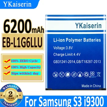 6200 мАч YKaiserin Batery EB-L1G6LLU Для Samsung Galaxy S3 SIII I9300 I9300i I9305 I9301 I9118 EB L1G6LLU Замена Bateria