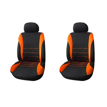 2X чехлов для передних автомобильных сидений, готовых к использованию подушек безопасности, спортивные ковшеобразные чехлы для сидений, автомобильные чехлы для сидений (черный + оранжевый)