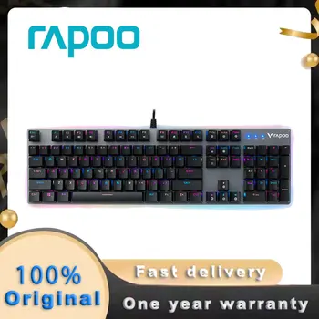 Оригинальная Механическая Проводная клавиатура Rapoo V520RGB С пылезащитной и водонепроницаемой Специальной инфракрасной двойной подсветкой Silver Shaft RGB