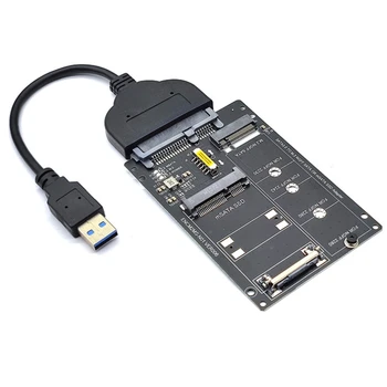 Карта адаптера NGFF + MSATA-SATA3.0 + Кабель USB-SATA M2 KEY B-M SSD-карта преобразования интерфейса в 6G