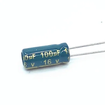 100 шт./лот 100uf16V Низкое ESR / Импеданс, высокочастотный алюминиевый электролитический конденсатор, размер 5 * 11 16V 100uf 20%
