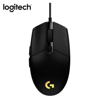 Игровые проводные мыши Logitech G102 LIGHTSYNC 2-го поколения с RGB подсветкой для ноутбуков, оптическая мышь, игровая мышь, черно-белая мышь