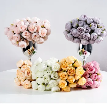 27 Головок Шелковой розы, искусственные цветы, украшение свадебного стола невесты, искусственный цветок
