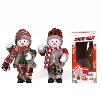 Креативная электрическая музыка Кукла Санта-Клауса, Качающийся Снеговик, Светящийся кукольный орнамент, Рождественские украшения для дома, Рождественские подарки для детей