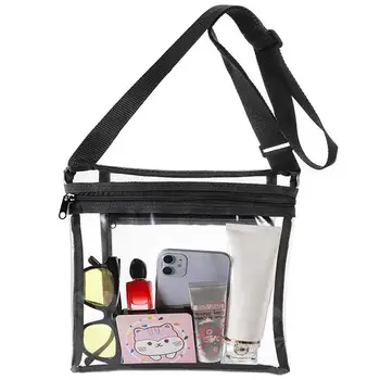 Косметическая прозрачная сумка-мессенджер из ТПУ, женский Прозрачный органайзер на молнии, косметичка для ванной, косметичка для макияжа, туалетные сумки