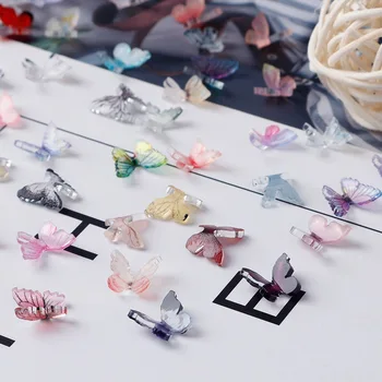 1шт/Сказочные модели светлый маникюр, украшения с бабочками, поддельные украшения для ногтей, трехмерные украшения в виде бабочек из смолы
