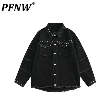 PFNW, Китай-Шикарный дизайн, джинсовая куртка с необработанным краем, мужская американская уличная одежда, модное свободное пальто в стиле панк-готик 12Z2323