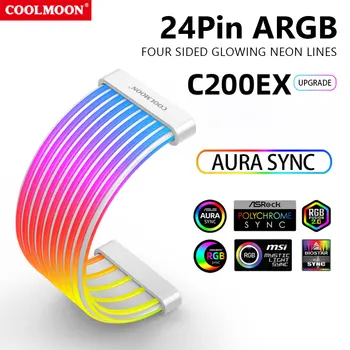COOLMOON Light Strip 8Pin/24Pin ARGB LED Гибкая Световая Панель 5V Sync Замена Многофункциональных Компьютерных Аксессуаров DIY