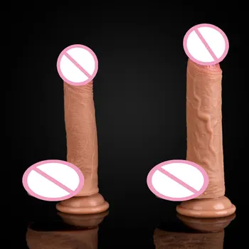 Фаллоимитатор на ощупь, реалистичный пенис, Мягкая силиконовая присоска, Фаллоимитаторы, женский мастурбатор, секс-игрушки для женщин 3 размера
