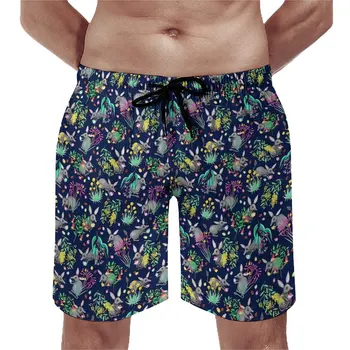 Пляжные шорты на День Пасхи в Австралии, летние повседневные пляжные шорты с цветочным принтом, мужские спортивные плавки с принтом для серфинга, быстросохнущие плавки с принтом
