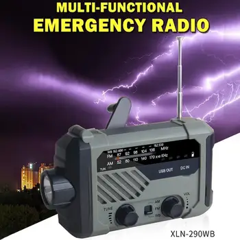 Портативное ручное радио на солнечной батарее AM FM Аварийная лампа для чтения фонарик