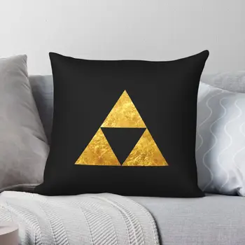Золотой Символ Triforce Квадратная Наволочка Zelda из полиэстера, льна, бархата с креативным декором на молнии, чехол для подушки кровати