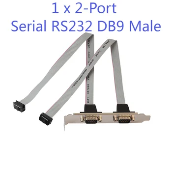 2-портовый последовательный разъем RS232 DB9 COM-порт к IDC 10pin кабель с кронштейном