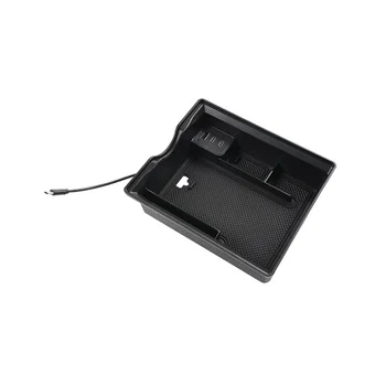 Для модели Y 2021 2022, Автомобильный центральный ящик для хранения с портом USB Type-C, дизайнерский подлокотник, коробка для центральной консоли