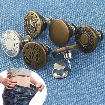 10шт металлических джинсовых пуговиц с плоской спинкой 17 мм, съемные застежки-кнопки для одежды, пуговицы на талии брюк, Аксессуары для шитья своими руками